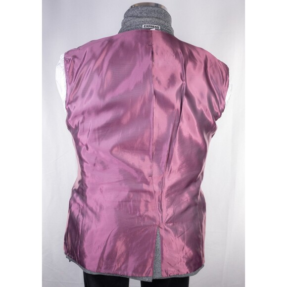 Express Photographer Blazer Sport Coat Mens 40R Fitted Plaid 2 Button Wool Blend - Picture 12 of 14